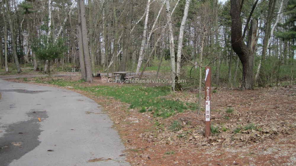 Campsite 210 in KohlerAndrae State Park Campground at KohlerAndrae